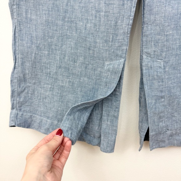 Athleta Retreat Linen Wide Leg Pant Chambray Blue - Picture 6 of 7
